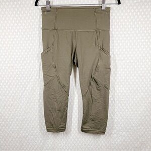 Lululemon Olive Green Pocket Cropped Leggings